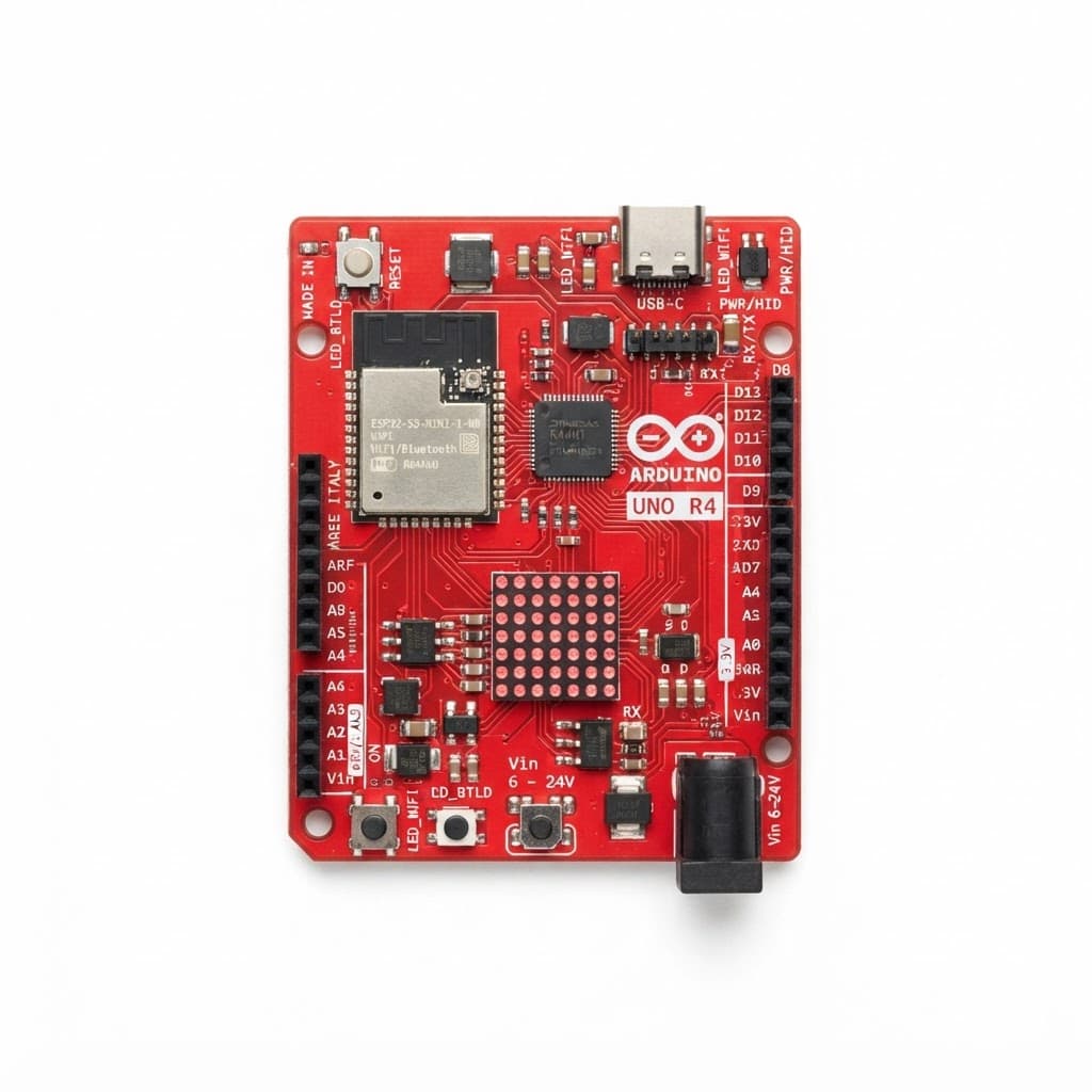 Arduino Uno R4 WiFi მიკროკონტროლერის ბორდი